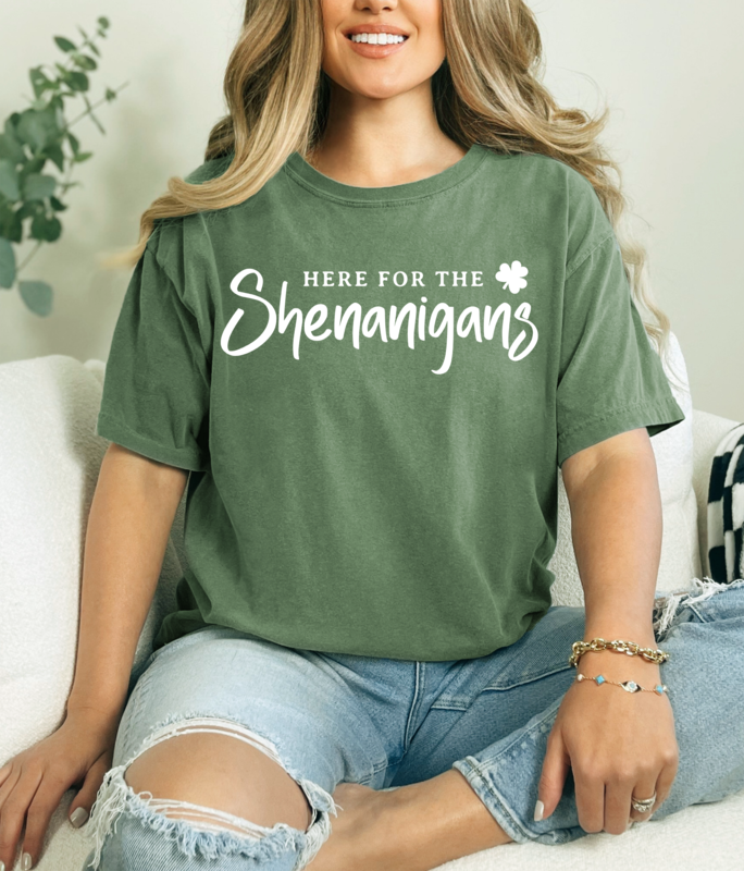 St. Patrick's Day Shirt, Here For The Shenanigans Shirt Comfort Colors, St Patricks Day Tee